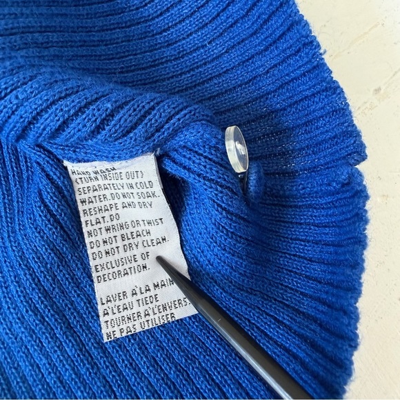 Marisa Christina The Christmas Collection 2002 Ribbed Cardigan Sweater Blue Sz L - Picture 6 of 9